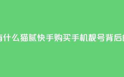 快手买的手机靓号有什么猫腻 - 快手购买手机靓号背后的潜规则揭秘~ 第1张 快手买的手机靓号有什么猫腻 - 快手购买手机靓号背后的潜规则揭秘~ 第1张