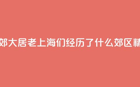 生活在市郊大居	，“老上海”们经历了什么？_郊区精细化治理③ 第1张